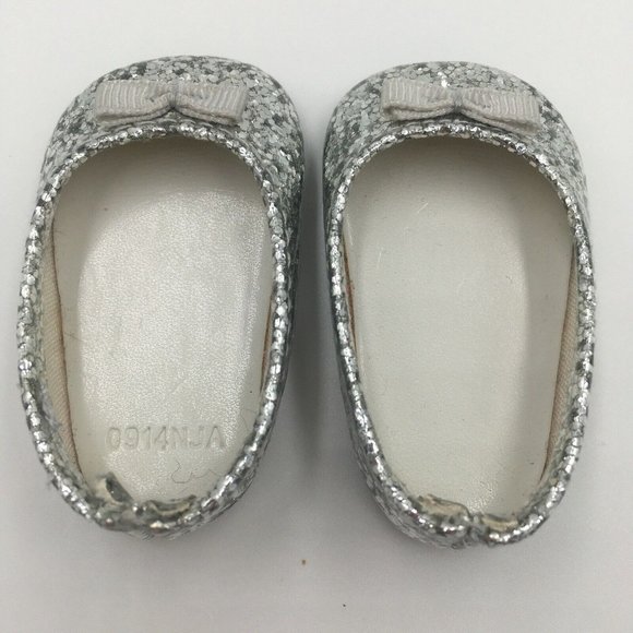 American Girl SILVER SHIMMER Sparkly Glitter SHOES (Only), 2015 Retired - Picture 1 of 5